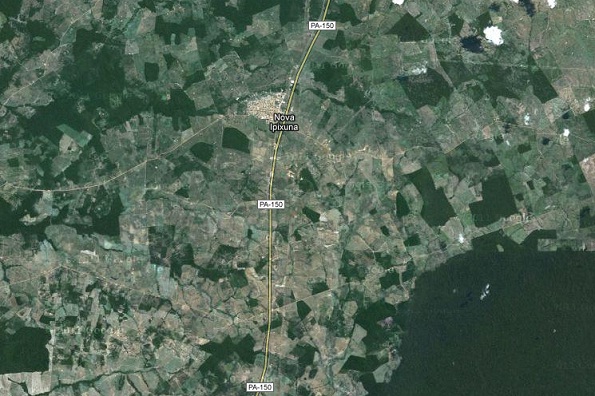 Município de Nova Ipixuna, no sul do Pará, onde o verde da Amazônia vem sendo gradualmente substituído por pastos e áreas desmatadas. Imagem: Reprodução