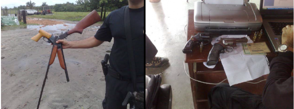Armas sem registro encontradas na fazenda e em posse do fazendeiro