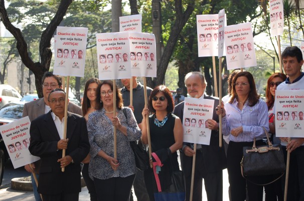 Auditores fiscais do trabalho acompanham julgamento da Chacina de Unaí e pedem justiça em ato (Fotos: Stefano Wrobleski/Repórter Brasil)