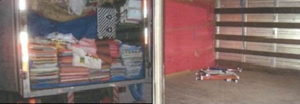 Fundo falso do caminhão, onde trabalhadores escravizados no Rio de Janeiro viajavam por até três dias (Fotos: MTE)