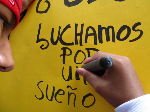 Migração é direito humano. A luta por esse direito é trouxe as pessoas ás ruas esse domingo em São Paulo. Foto: Repórter Brasil/Lisa Carstensen
