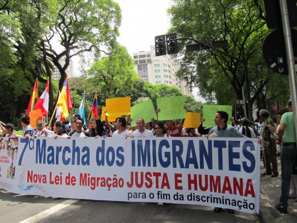 Ao redor de mil manifestantes mostraram a sua presença na capital paulista