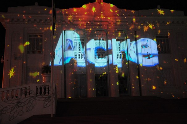 Projeção no Palácio Rio Branco. Foto: Victor Agusto/Secon
