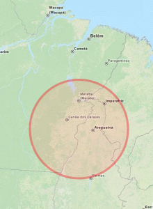 Área atingida pelo Programa Grande Carajás (clique na imagem para ver a área no OpenStreetMap)