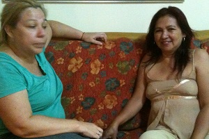 Fátima Rallo, do Conselho de Organizações Populares e Sociais do Paraguai, e Gladys Cabrera, da Associação Paraguaia de Apoio aos Migrantes