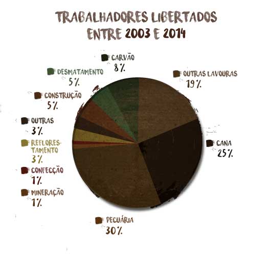 Trabalhadores libertados do trabalho escravo entre 2003 e 2014