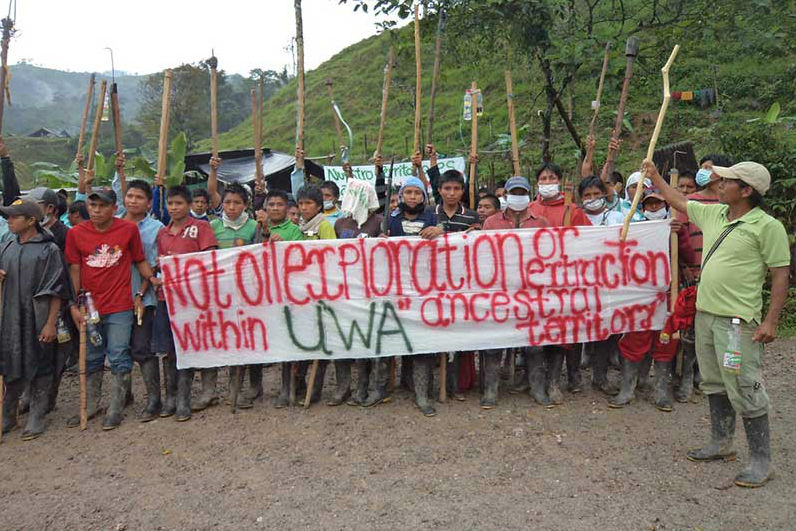 Protesto de indígenas por Consulta Prévia. Foto: Reprodução/Facebook