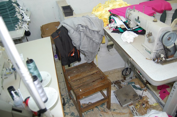 Espaço de trabalho em oficinas tinha grande risco de incêndio. Foto: Daniel Santini